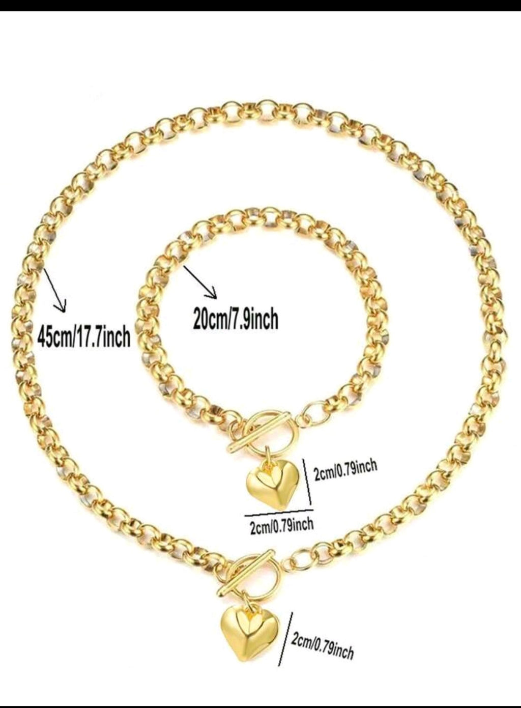 Detalje af modedesign smykkesæt - rustfrit stål belagt med 18K guld