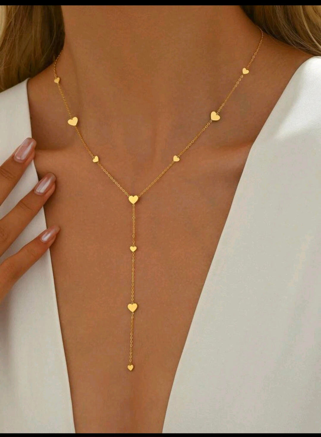 18K guldbelagt halskæde i rustfrit stål - elegant smykke til åben beklædning